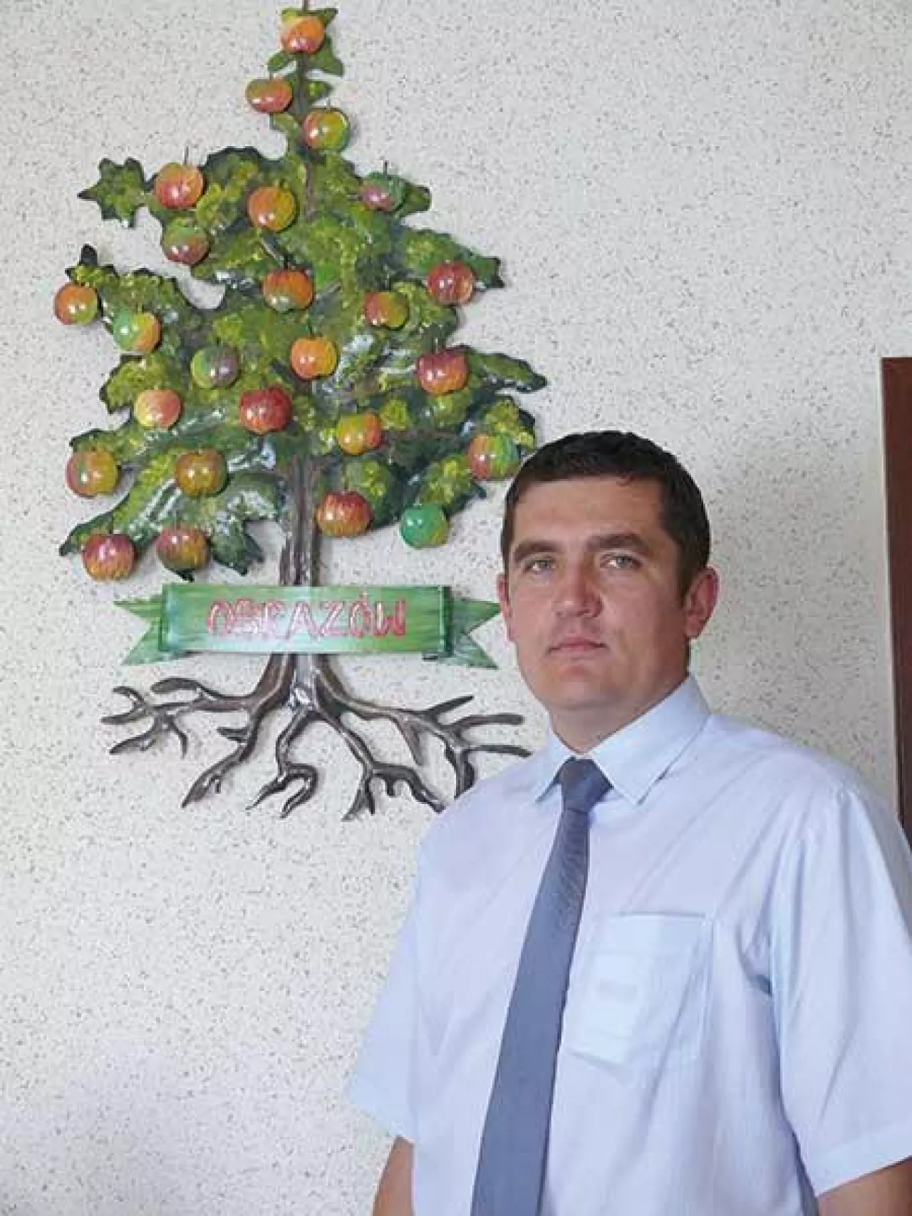 Krzysztof Tworek wójt gminy Obrazów która jabłoń ma w herbie