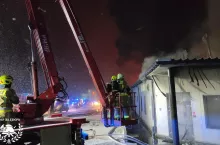 Nocny pozar w sortowni