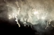 Fireworks overlay for holiday backgrounds with copy-space.