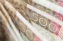 Republic of Poland Currency. Five Hundred Polish Zlotych Bills Close Up. Forex Theme.