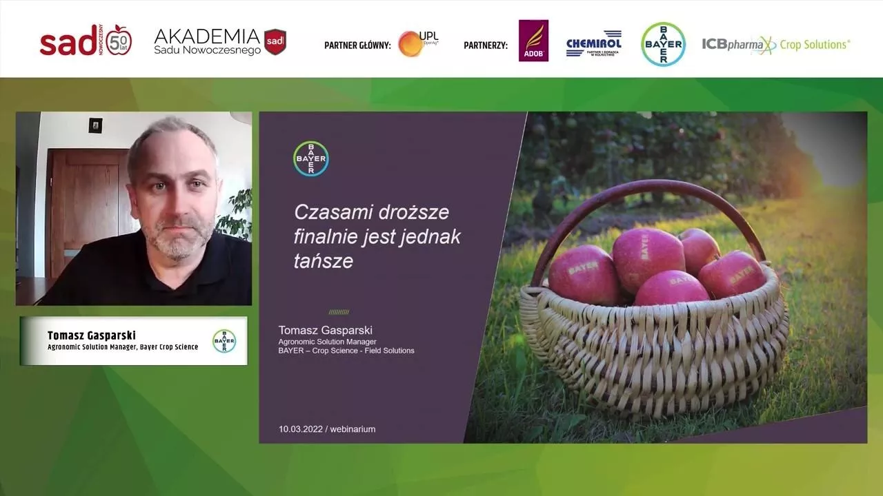 Tomasz Gasparski firma Bayer Ochrona w sadzie