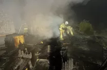 Pożar chłodni w miejscowości Głazów