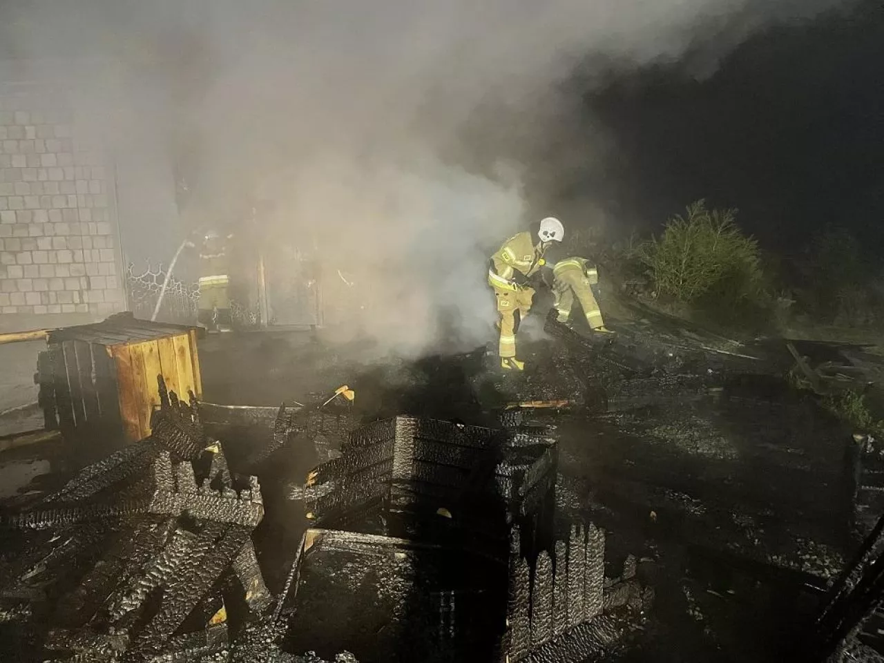 Pożar chłodni w miejscowości Głazów