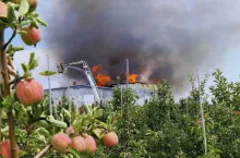 pożar w gospodarstwie sadowniczym