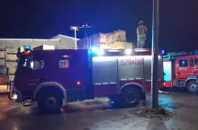 pożar w przechowalni owoców