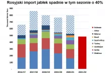 import jabłek przez rosję