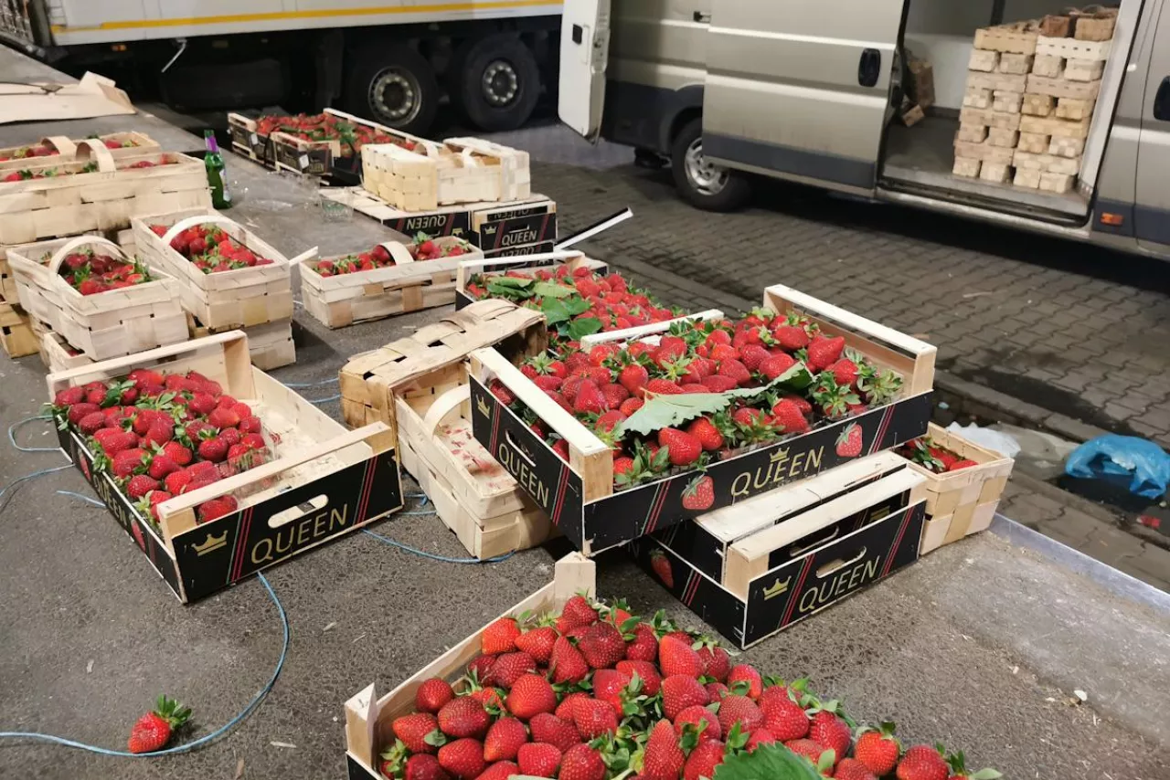 przesypywane truskawki