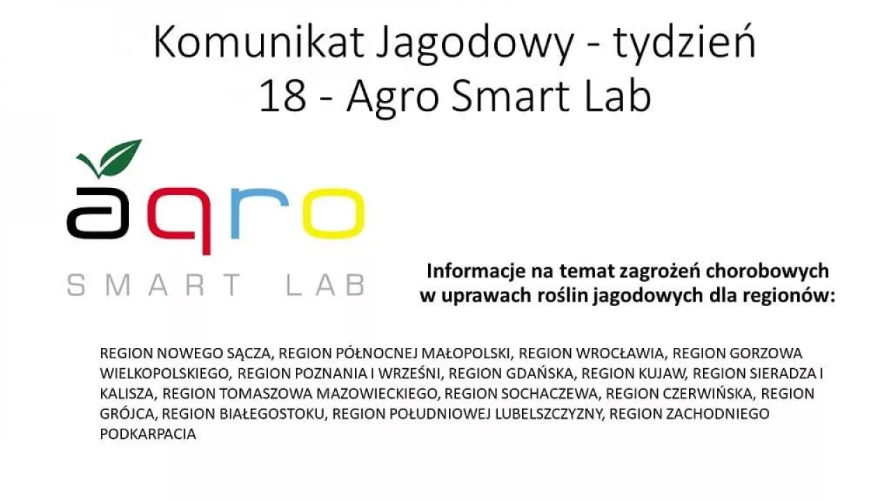 Komunikat jagodowy Agro Smart LAB