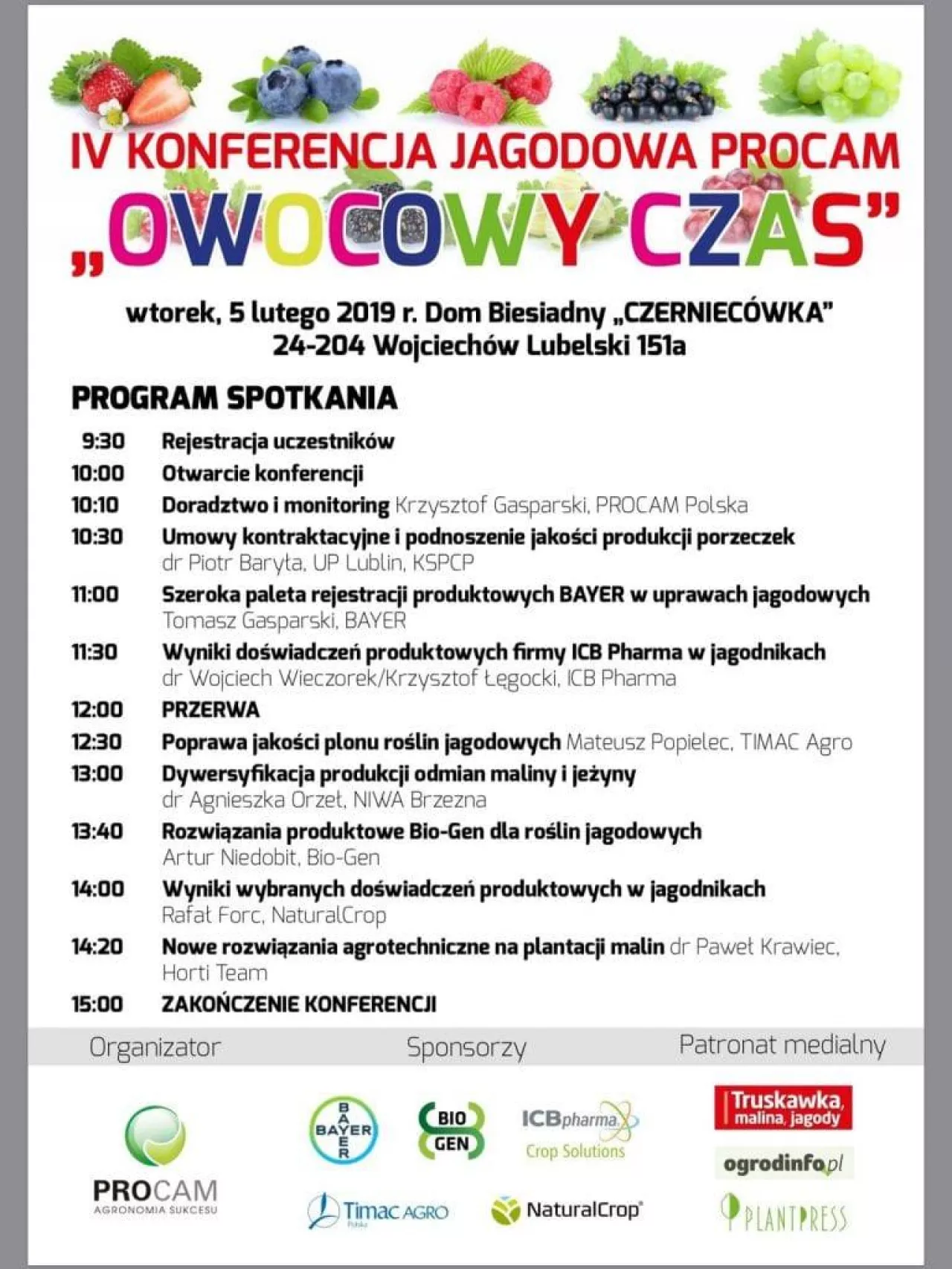 Owocowy czas - IV konferencja jagodowa