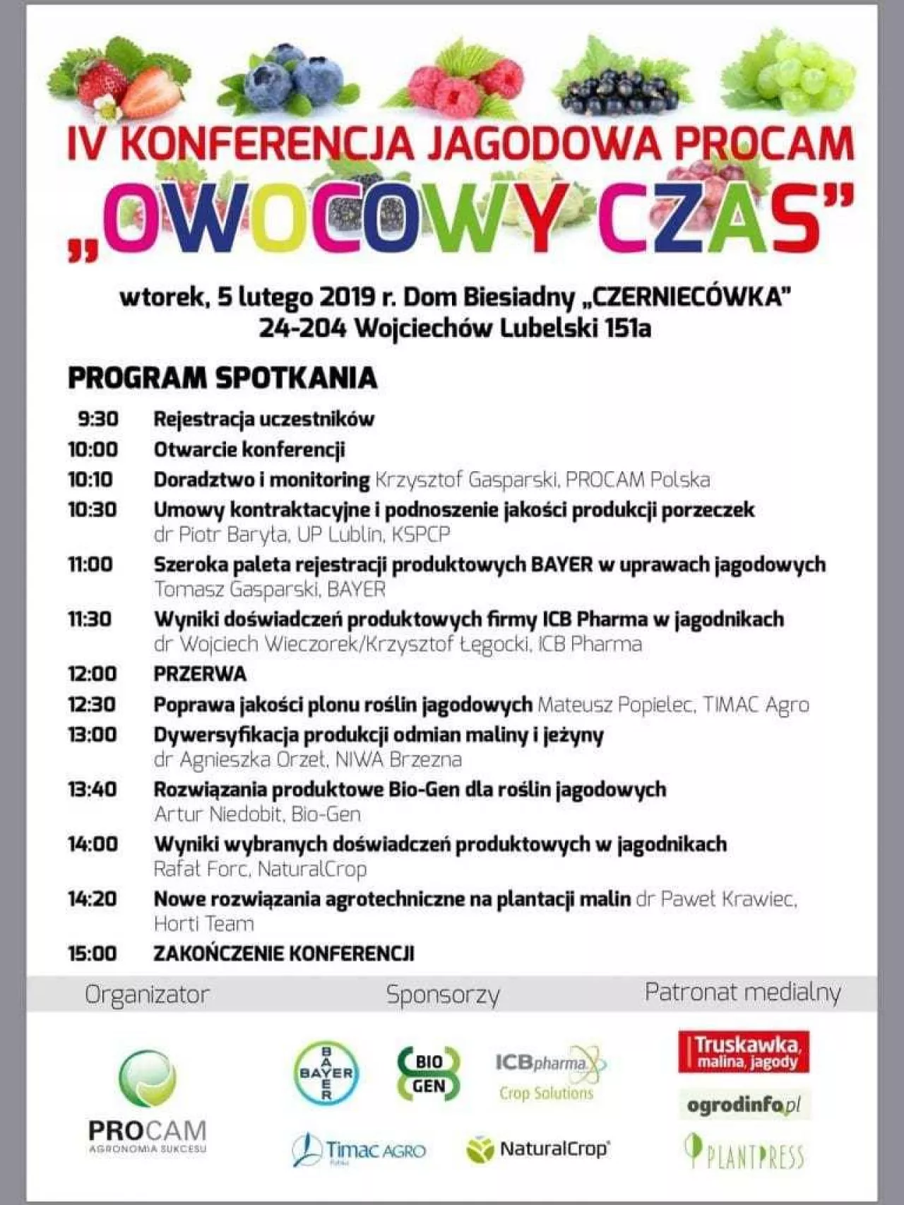 Owocowy czas - IV konferencja jagodowa