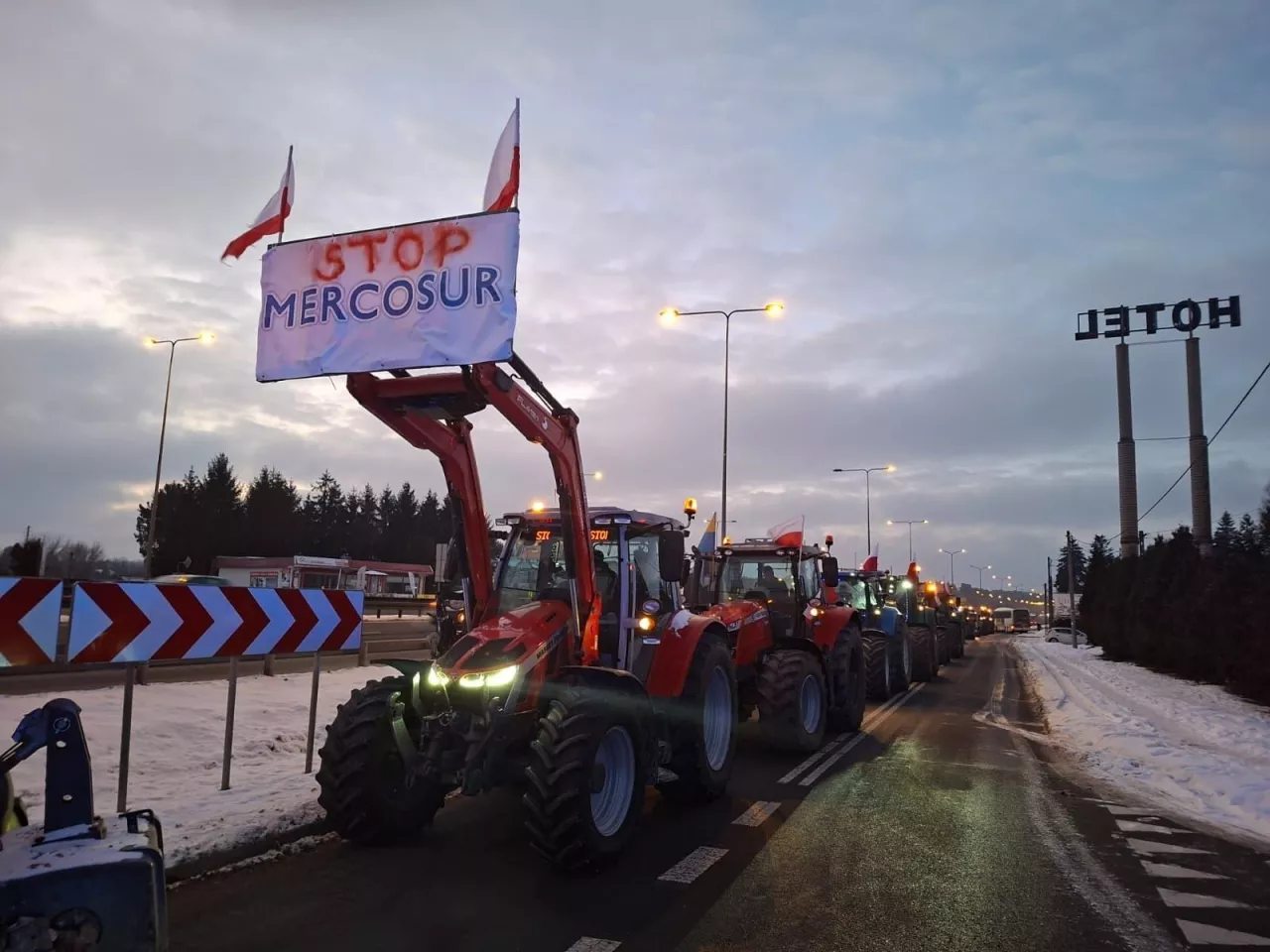 Protest rolników Warszawa 09.01. 2026 r. wyjazd z Nowego Sękocina